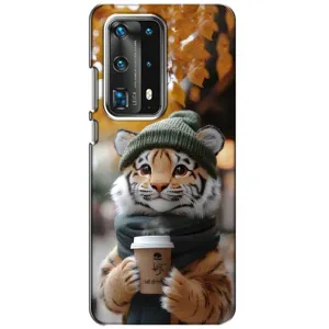 Друкований чохол 'Звірята з кавою' для Huawei P40 (Тигр з кавою)