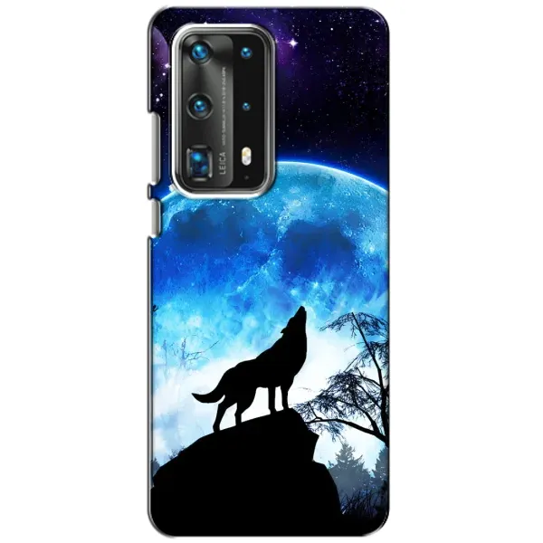 Чехол с рисунком «Воет на луну» для Huawei P40 Чехол с рисунком «Воет на луну» для Huawei P40