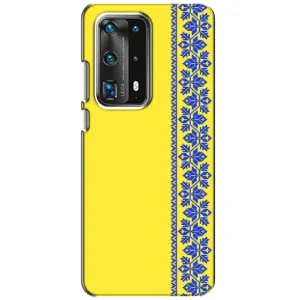 Силиконовый Чехол на Huawei P40 (Вышиванка на желтом)