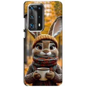 Друкований чохол 'Звірята з кавою' для Huawei P40 (Зайчик з кавою)