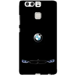 Силіконовий бампер з картинкою машини на Huawei P9 (Чорний BMW)