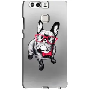 Чехол (ТПУ) Милые собачки для Huawei P9 (Бульдог в очках)