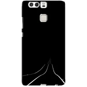 Чехол с картинками на черном фоне для Huawei P9 (Дорога)