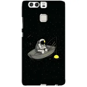 Силиконовый Чехол с принтом "Космонавты" на Huawei P9 (Космонавт на рыбалке)