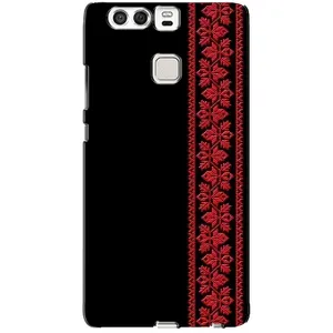 Силиконовый Чехол на Huawei P9 (Красная Вышиванка)