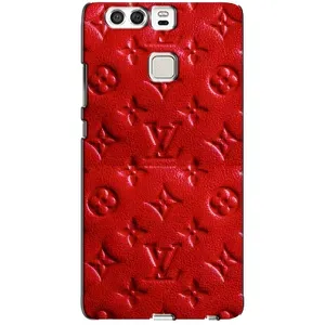Текстурный Чехол Louis Vuitton для Хуавей П9 (Красный ЛВ)