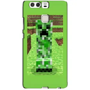 Чехлы для Huawei P9 (Персонажи Майн Крафт) (Крипер 2)