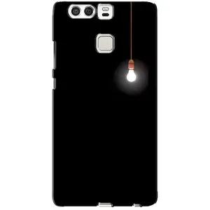 Чохол з картинками на чорному фоні для Huawei P9 (Лампочка)