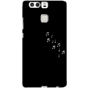 Чохол з картинками на чорному фоні для Huawei P9 (Ноти)