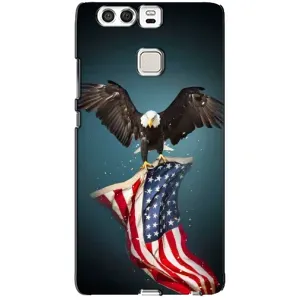 Чехол Флаг USA для Huawei P9 (Орел и флаг)