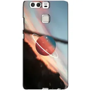 Чехол (ТПУ) с планетами на Huawei P9 (Сатурн)
