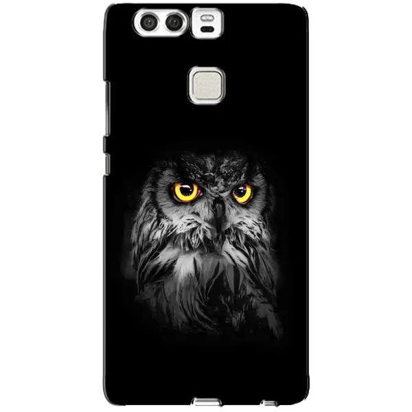 Чехол с рисунком «Сова на чёрном» для Huawei P9 Чехол с рисунком «Сова на чёрном» для Huawei P9