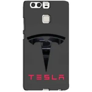 Силіконовий бампер з картинкою машини на Huawei P9 (Logo TESLA)