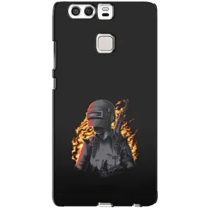 Силиконовый чехол с картинкой "Герой Pubg" на Huawei P9 (В огне)