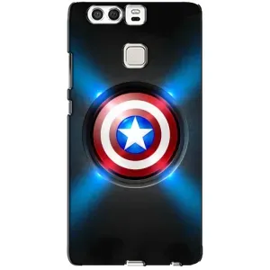Чехол с Щитом Капитана Америки на Huawei P9 (Яркий Щит Капитана)