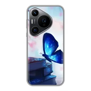 Силиконовый бампер с картинкой животных для Huawei Pura 70 PRO (Бабочка синяя)
