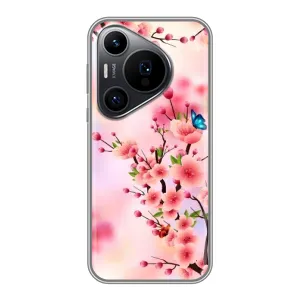 Чехол с принтом САКУРЫ на Huawei Pura 70 PRO (Бабочки на сакуре)