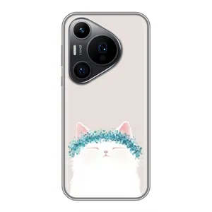 Чехол на тематику: Коты для Huawei Pura 70 PRO (Белый котик)