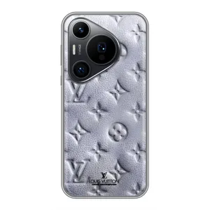 Текстурный Чехол Louis Vuitton для Хuawei Пюра 70 ПРО (Белый ЛВ)