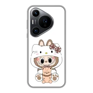 Чехол с принтом Лабубу для Huawei Pura 70 PRO (Белый Лабубу)