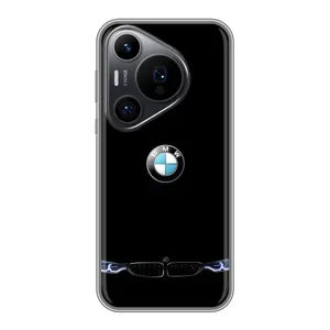 Силиконовый бампер с картинкой машины на Huawei Pura 70 PRO (Черный BMW)