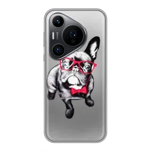 Чехол (ТПУ) Милые собачки для Huawei Pura 70 PRO (Бульдог в очках)