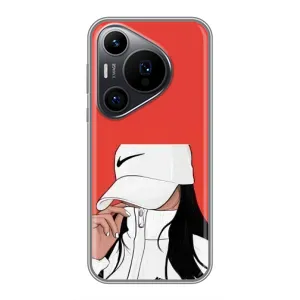Силиконовый Чехол на Huawei Pura 70 PRO с картинкой Стильных Девушек (Девушка Nike)