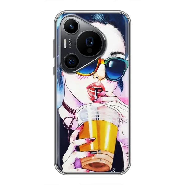 Чехол с рисунком «Девушка с коктейлем» для Huawei Pura 70 PRO Чехол с рисунком «Девушка с коктейлем» для Huawei Pura 70 PRO