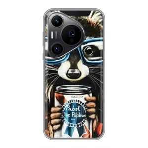 Силиконовый Чехол с Енотами на Huawei Pura 70 PRO (Енот в очках)