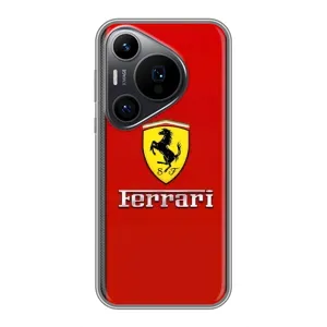 Силиконовый бампер с картинкой машины на Huawei Pura 70 PRO (Ferrari Logo)