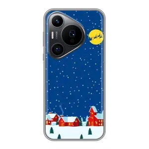 Силиконовый бампер на рождество для Huawei Pura 70 PRO (Город в снегу)