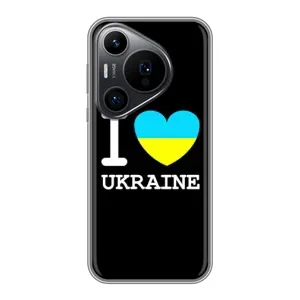 Чехол с Украинской символикой на Хuawei Пюра 70 ПРО (I Love Ukraine)