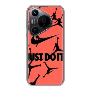 Силиконовый Чехол Nike Air Jordan на Хuawei Пюра 70 ПРО (Just Do It)