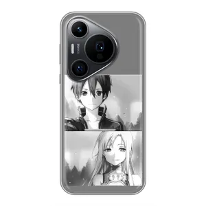 Чехол с персонажами АНИМЕ на Huawei Pura 70 PRO (Кирито-Асуна)