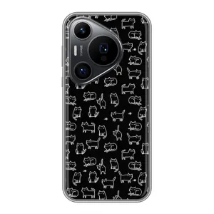 Чехол на тематику: Коты для Huawei Pura 70 PRO (Котики на черном)
