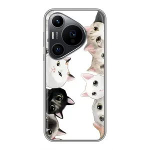Силиконовый чехол с котиком для Huawei Pura 70 PRO (Коты)