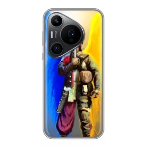 Чехол с картинкой (Патриотический КОЗАК) на Huawei Pura 70 PRO (Козак с крыльями)