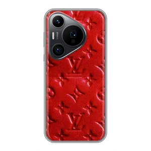 Текстурный Чехол Louis Vuitton для Хuawei Пюра 70 ПРО (Красный ЛВ)
