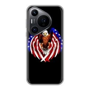 Чехол Флаг USA для Huawei Pura 70 PRO (Крылья США)