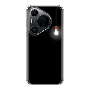 Чехол с картинками на черном фоне для Huawei Pura 70 PRO (Лампочка)