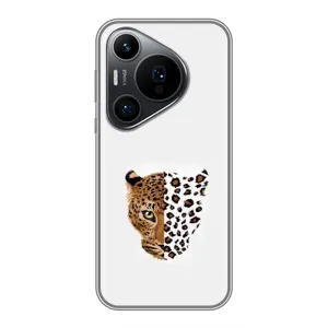 Чехол с леопардовым принтом на Huawei Pura 70 PRO (Леопард на белом)