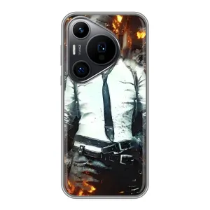 Силиконовый чехол с картинкой "Герой Pubg" на Huawei Pura 70 PRO (Man Пубг)