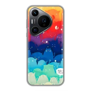 Силиконовый чехол с котиком для Huawei Pura 70 PRO (Mew)