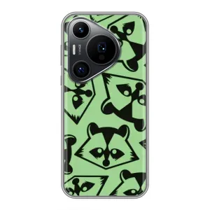Силиконовый Чехол с Енотами на Huawei Pura 70 PRO (Мордочки Енота)