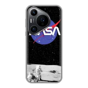 Силіконовый бампер з принтом "Наса" на Huawei Pura 70 PRO (Nasa на місяці)
