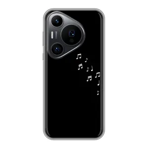 Чехол с картинками на черном фоне для Huawei Pura 70 PRO (Ноты)