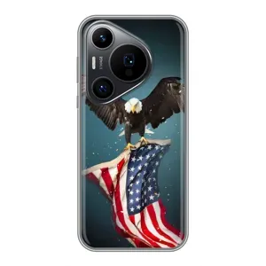 Чехол Флаг USA для Huawei Pura 70 PRO (Орел и флаг)