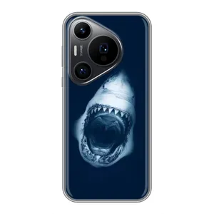 Силиконовый бампер с картинкой животных для Huawei Pura 70 PRO (Пасть Акулы)