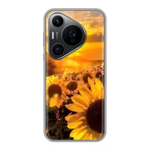 Чехол с Цветами для Huawei Pura 70 PRO (поле подсолнухов)