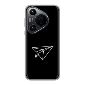 Чехол с картинками на черном фоне для Huawei Pura 70 PRO (Самолетик)
